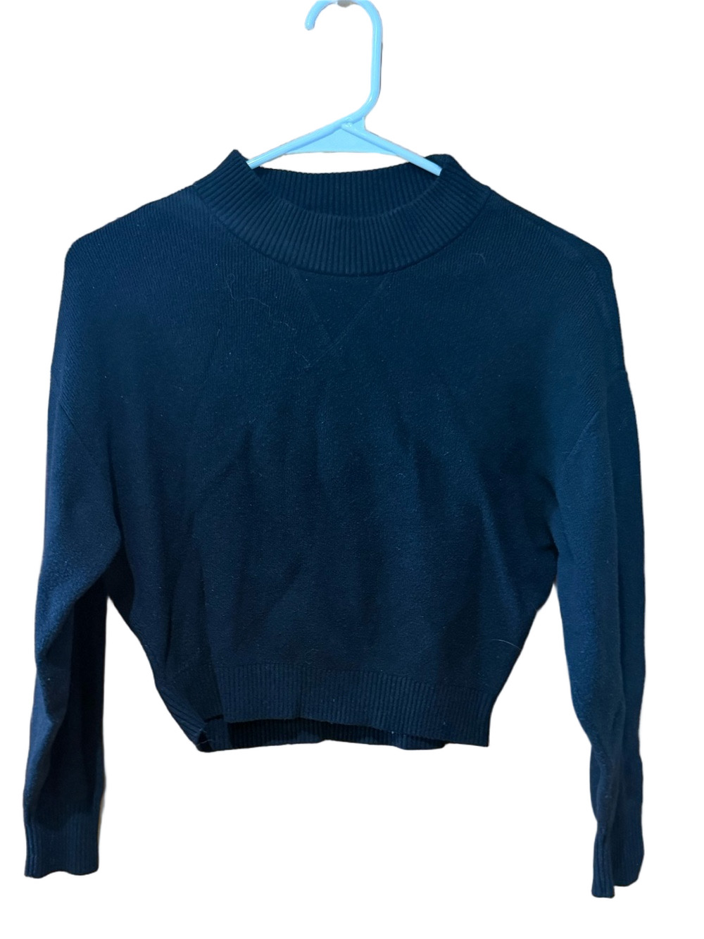 Abercrombie Fitch Black Cropped Turtleneck Sweater